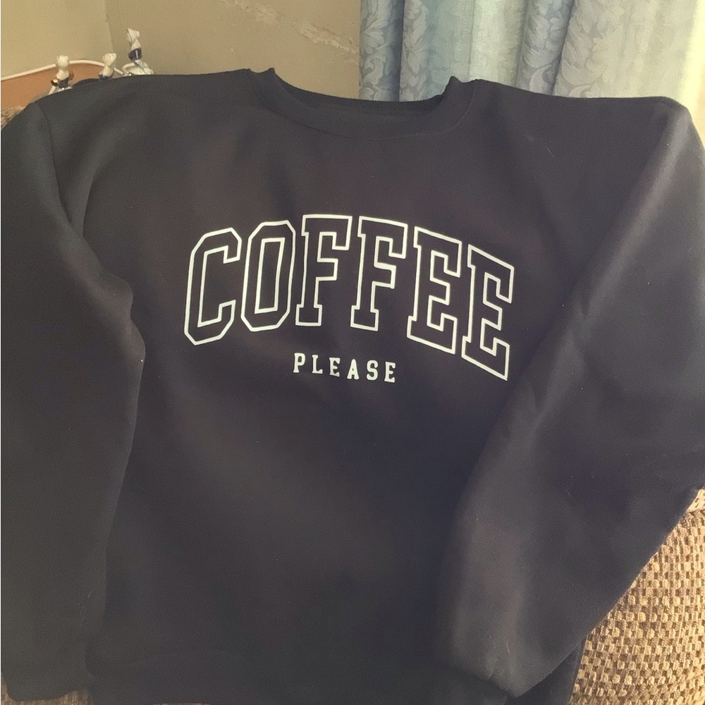 Black 'Coffee Please' Sweatshirt